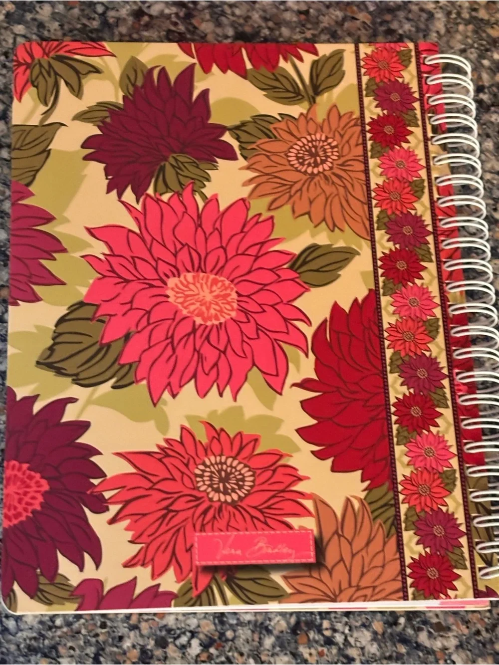 Vera Bradley Pink Magenta Floral Spiral Notebooks on Cream